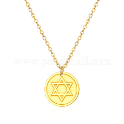 Stylish 304 Stainless Steel Star of David Pendant Necklace for Women's Daily Wear&nbsp;LS-NW9851-1