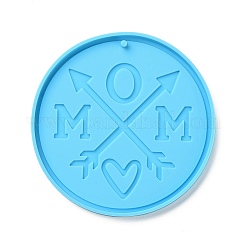 DIY Mother's Day Theme Flat Round Pendant Silicone Molds&nbsp;SIMO-H010-02G
