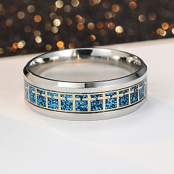 Bling 201 Stainless Steel Cross Finger Ring for Easter&nbsp;EAER-PW0001-175H