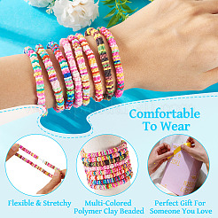8Pcs Handmade Polymer Clay Heishi Beads Beaded Bracelet Sets&nbsp;BJEW-TAC0030