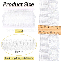 10 Yards Double Layer Polyester Organza Pleated Lace Trim Ribbons&nbsp;SRIB-GF0001-43C