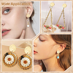 32Pcs 8 Style Ion Plating(IP) 201/304 Stainless Steel Stud Earring Findings&nbsp;STAS-ME0001-39G