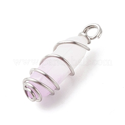 Natural Purple White Jade Double Terminal Pointed Pendants&nbsp;PALLOY-JF01686-06