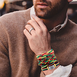 Leather Cord Braided Bracelets Set for Men Women&nbsp;BJEW-CL0001-43B