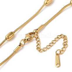 304 Stainless Steel Oval Snake Chain Necklaces&nbsp;NJEW-H046-03G
