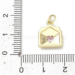 Brass Micro Pave Cubic Zirconia Charms&nbsp;KK-H255-28G