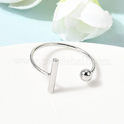 304 Stainless Steel Cuff Open Rings for Women&nbsp;RJEW-L338-01P