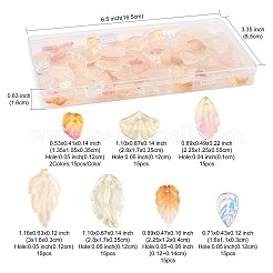 120Pcs 8 Styles Autumn Theme Two-Tone Transparent Glass Charms&nbsp;GLAA-FS0002-56