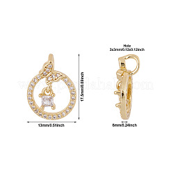 2Pcs Brass Micro Pave Cubic Zirconia Pendants&nbsp;KK-TA0002-95