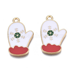 Christmas Rack Plating Alloy Enamel Pendants&nbsp;PALLOY-N164-017
