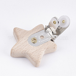 Beech Wood Baby Pacifier Holder Clips&nbsp;WOOD-T015-19