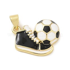 Football Theme Brass Enamel Pendants&nbsp;KK-A303-01C-G