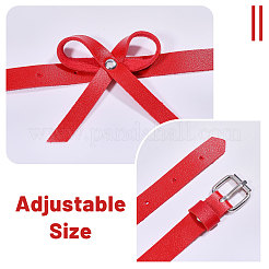 3 Pairs Adjustable PU Leather Bowknot Anklets&nbsp;AJEW-PH0007-83