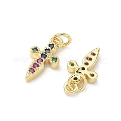 Brass Micro Pave Cubic Zirconia Pendants&nbsp;KK-P350-03G