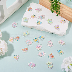 32Pcs 8 Colors Alloy Enamel Pendants&nbsp;ENAM-TA0003-26