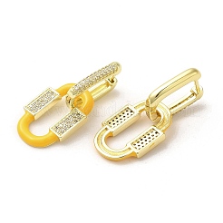Oval Real 18K Gold Plated Brass Dangle Hoop Earrings&nbsp;EJEW-L268-041G-04