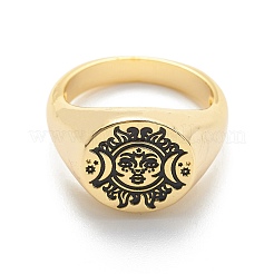 Brass Signet Ring for Women&nbsp;RJEW-E058-01G-08