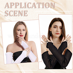 2Pairs 2 Colors Women Polyester Hook Finger Gloves&nbsp;AJEW-CY0001-12
