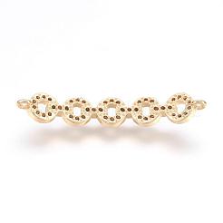 Brass Micro Pave Cubic Zirconia Links&nbsp;ZIRC-E124-46G