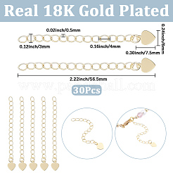 30Pcs Rack Plating Brass Chain Extender&nbsp;FIND-BM0001-78