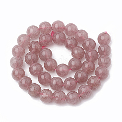 Natural Dyed Strawberry Quartz Beads Strands&nbsp;G-S295-15-6mm-1