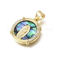 Brass Micro Pave Clear Cubic Zirconia Pendants&nbsp;CU-CBAF50C-01C-G03