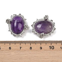 Natural & Synthetic Gemstone Oval with Flower Multi-Strand Links&nbsp;G-G291-03P