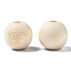 Unfinished Natural Wood European Beads&nbsp;WOOD-S045-151