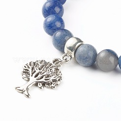 Natural Mixed Stone Round Beads Stretch Bracelet for Girl Women&nbsp;BJEW-JB06930