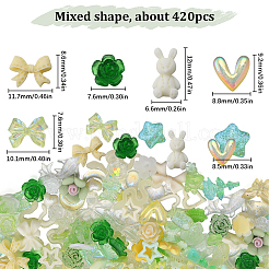 6 Bags 2 Colors Resin Cabochons&nbsp;MRMJ-SC0001-26