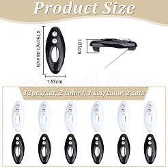 24Pcs 2 Sets Oval Plastic Buckle with Acrylic Rhinestone Silk Scarf Buckle Brooches&nbsp;AJEW-OC0013-28