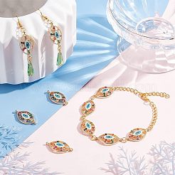 10Pcs Brass Colorful Cubic Zirconia Connector Charms&nbsp;FIND-HY0001-23