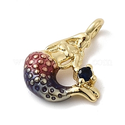 Brass Micro Pave Cubic Zirconia Enamel Pendants&nbsp;KK-L262-11G