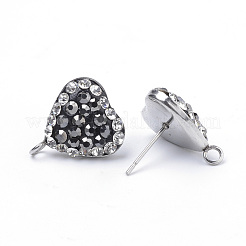 Polymer Clay Rhinestone Stud Earring Findings&nbsp;EJEW-S198-06
