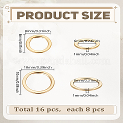 16Pcs 2 Styles 304 Stainless Steel Linking Rings&nbsp;STAS-LP0005-50