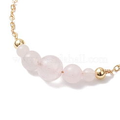 Round Natural Rose Quartz Beaded Bracelats&nbsp;BJEW-JB12806-01