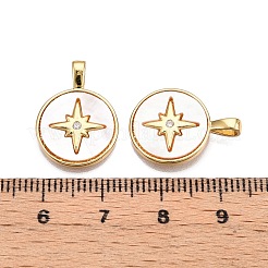 Brass Micro Pave Clear Cubic Zirconia Pendants&nbsp;KK-N254-213G