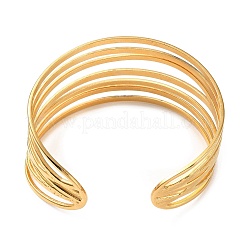 304 Stainless Steel Multi Line Cuff Bangles&nbsp;BJEW-F457-05G