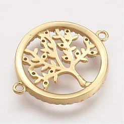Brass Micro Pave Cubic Zirconia Links&nbsp;ZIRC-F048-58G