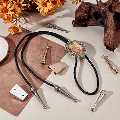 6Pcs 3 Colors Retro Alloy Cord Ends&nbsp;FIND-GA0004-76