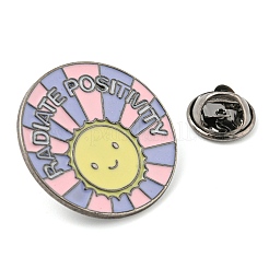 Smile Sun Alloy Enamel Pin Broochs&nbsp;AJEW-Z023-07B