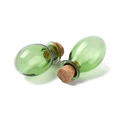 Oval Glass Cork Bottles Ornament&nbsp;LS-AJEW-O032-03F