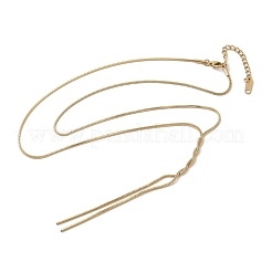 304 Stainless Steel Flat Snake Chain Y Necklaces for Women&nbsp;NJEW-R011-03G