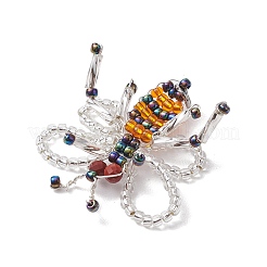 2Pcs Handmade Glass Seed Beads Woven Pendants&nbsp;PALLOY-MZ00214