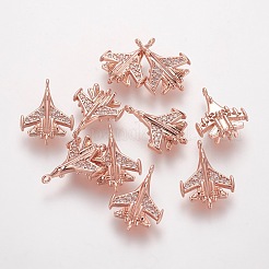 Brass Cubic Fighter Airplane Zirconia Links&nbsp;ZIRC-E162-03RG