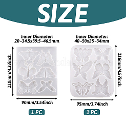 2Pcs 2 Style Butterfly DIY Cabochon Silicone Molds&nbsp;DIY-TA0005-29