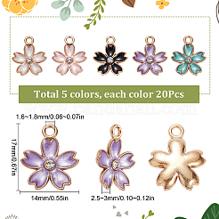 100Pcs 5 Style Alloy Enamel Pendants&nbsp;ENAM-SC0003-41