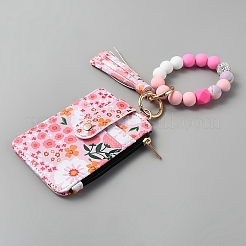 Women's Rectangle PU Leather Card Wallet with Flower Pattern&nbsp;OFST-WH20007-043A-G