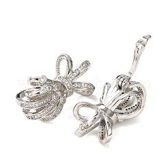 Brass Micro Pave Cubic Zirconia Twister Clasps&nbsp;KK-K422-11P