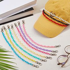 10Pcs 10 Colors Acrylic Link Baseball Cap Chain&nbsp;HJEW-DC00063